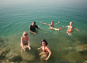 Floating in Dead Sea Jordan